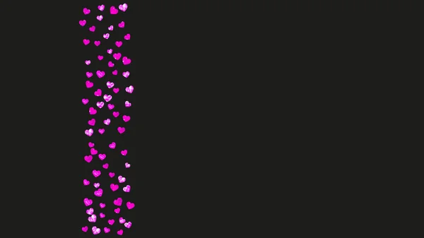 情人节的相框上闪烁着粉色的闪光 2月14日情人节框架模板的向量Confetti 手绘手绘纹理 优惠券 活动的爱情主题 — 图库矢量图片