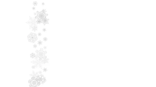 Płatki Śniegu Spadające Białe Tło Poziome Boże Narodzenie Szczęśliwego Nowego — Wektor stockowy