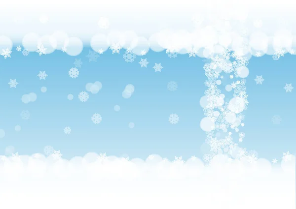 Winterrahmen Mit Weißen Schneeflocken Für Weihnachten Und Neujahr Horizontaler Winterrahmen — Stockvektor