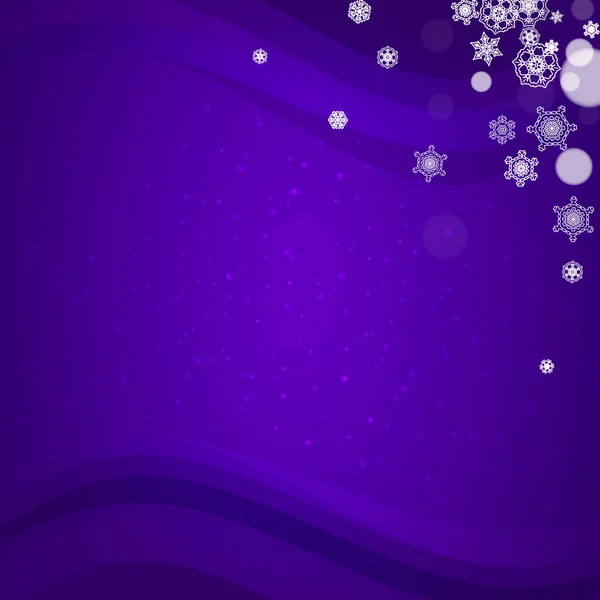 Bordure Flocon Neige Avec Neige Ultraviolette Nouvel Toile Fond Cadre — Image vectorielle