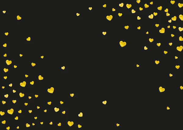 Latar Belakang Perbatasan Jantung Dengan Glitter Emas Hari Valentine Vektor Stok Vektor Bebas Royalti