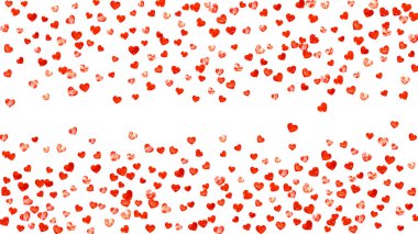 Sevgililer Günü için kırmızı parıltılı bir kalp sınırı. 14 Şubat günü. Kalp sınır şablonu için vektör konfetisi. Grunge el çizimi dokusu. İlan için aşk teması, özel iş teklifi, tanıtım.