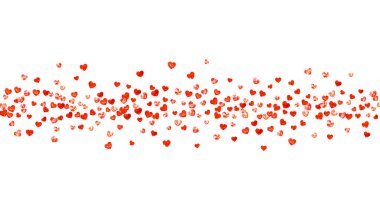 Kırmızı parıltılı sevgililer günü kalbi. 14 Şubat günü. Sevgililer günü kalp şablonu için vektör konfetisi. Grunge el çizimi dokusu. Kupon için aşk teması, özel iş ilanı, afiş.