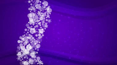 Ultra mor kar taneleriyle Xmas satışları. Yeni yıl arkaplanı. İlan için kar sınırı, hediye kartı, parti davetiyesi, perakende satış teklifi ve reklam. Noel modasına uygun bir geçmiş. Xmas satışları için karlı bayrak