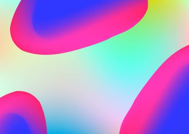 Sıvı arkaplan. Parlak dergi, sertifika kompozisyonu. Modern modayla birlikte holografik 3d arkaplan. Canlı gradyan örgüsü. Sıvı dinamik elementler ve şekillerle akışkan arkaplan.