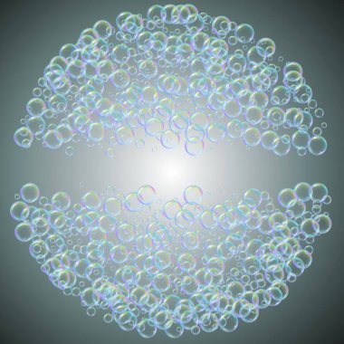 Arkaplanda şampuan kabarcıkları var. Gerçekçi su kabarcıkları 3 boyutlu. Serin gökkuşağı renkli, şampuanlı sıvı köpük. Kozmetik broşür ve davetiye. Banyo ve duş için sabun köpüğü temizliyorum..