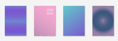 Minimum moda kaplama şablonu ayarlandı. Yarım tonlu fütürist düzen. Kitap, katalog ve yıllık için geometrik kapak şablonu. Minimalist renkli gradyanlar. Soyut iş illüstrasyonu.