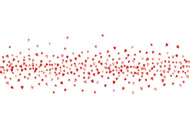 Pembe kalpli düğün konfetisi. Sevgililer Günü. Vektör arkaplanı. El yapımı doku. Parti daveti, perakende satış teklifi ve reklam için aşk teması. Kalpli düğün konfeti şablonu.