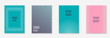 Minimum moda kaplama şablonu ayarlandı. Yarım tonlu fütürist düzen. Kitap, katalog ve yıllık için geometrik kapak şablonu. Minimalist renkli gradyanlar. Soyut iş illüstrasyonu.