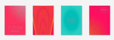 Minimum moda kaplama şablonu ayarlandı. Yarım tonlu fütürist düzen. Kitap, katalog ve yıllık için geometrik kapak şablonu. Minimalist renkli gradyanlar. Soyut iş illüstrasyonu.