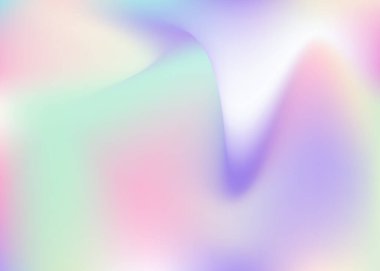 Holografik soyut arkaplan. Gradyan örgülü modaya uygun holografik zemin. 90 'lar, 80' ler modası. Broşür, el ilanı, poster tasarımı, duvar kağıdı, mobil ekran için yanardöner grafik şablonu.