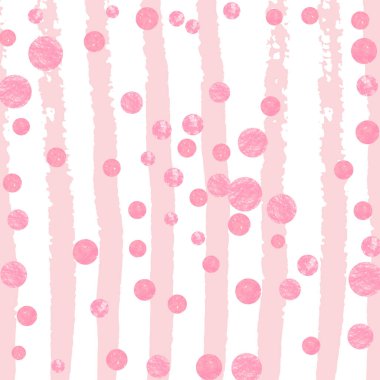 Pembe çizgili düğün simleri konfetisi. Işıltılı, rastgele düşen pullar. Parti davetiyesi, etkinlik afişi, ilanı, doğum günü kartı için pembe düğün simli tasarım.