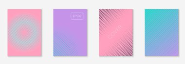 Minimum moda kaplama şablonu ayarlandı. Yarım tonlu fütürist düzen. Kitap, katalog ve yıllık için geometrik kapak şablonu. Minimalist renkli gradyanlar. Soyut iş illüstrasyonu.