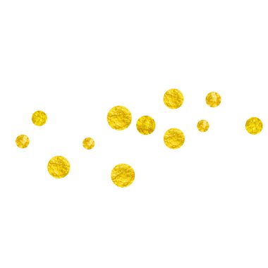 İzole edilmiş arka planda noktalı düğün simleri konfetisi. Parlak kıvılcımlarla düşen pullar. Parti davetiyesi, bayrak, tebrik kartı, düğün öncesi parti için altın parıltılı tasarım.