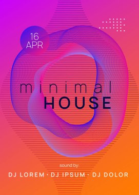 Müzik posteri. Geometrik diskotek afiş şablonu. Dinamik gradyan şekil ve çizgi. Neon müzik posteri. Elektro dans DJ 'i. Elektronik ses festivali. Kulüp ilanı. Tekno trans partisi.