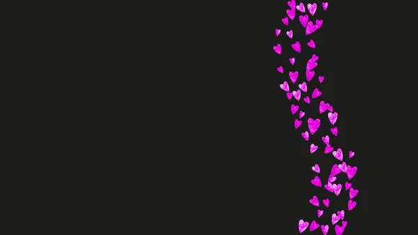 Svatební Sprcha Pozadí Růžovým Třpytí Srdce Valentýn Vektorové Konfety Natažená — Stockový vektor