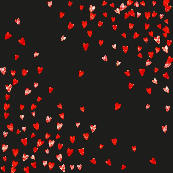 Καρδιά Για Την Ημέρα Του Αγίου Βαλεντίνου Κόκκινο Γκλίτερ Φεβρουαρίου — Διανυσματικό Αρχείο