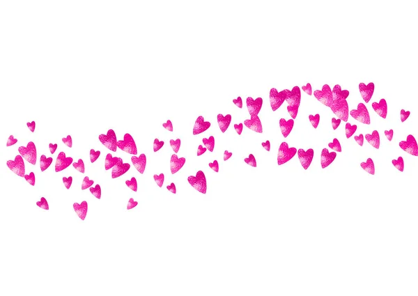 Tło Dnia Matki Różowym Brokatowym Konfetti Izolowany Symbol Serca Kolorze — Wektor stockowy