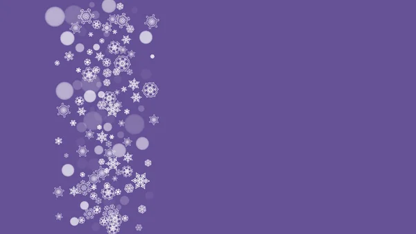 Jultema Försäljning Med Ultravioletta Snöflingor Nyårsbakgrund Snögräns För Flygblad Presentkort — Stock vektor