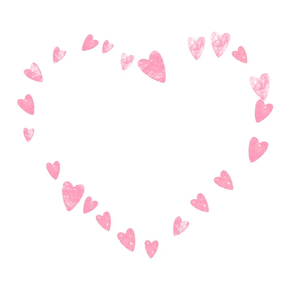 Glitter Confetti Rosa Com Corações Pano Fundo Isolado Lantejoulas Caindo —  Vetores de Stock