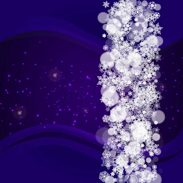 Зимова Рамка Ультрафіолетовими Сніжинками Новий Рік Сніговий Фон Снігова Рамка — стоковий вектор