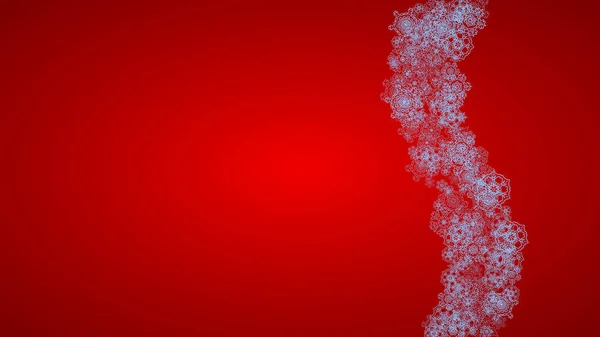 Cadre Noël Avec Flocons Neige Sur Fond Rouge Les Couleurs — Image vectorielle