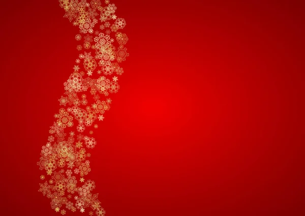 Χριστουγεννιάτικες Νιφάδες Χιονιού Κόκκινο Φόντο Οριζόντια Πλαίσιο Glitter Για Χειμώνα — Διανυσματικό Αρχείο