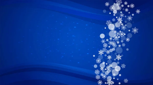 Περίγραμμα Χιονιού Λευκές Νιφάδες Χιονιού Οριζόντιο Χειμερινό Φόντο Καλά Χριστούγεννα — Διανυσματικό Αρχείο