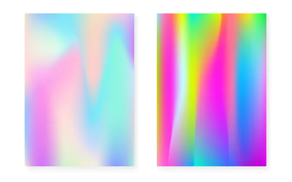Hologramm Farbverlauf Hintergrund Mit Holographischem Cover 90Er 80Er Retro Stil — Stockvektor