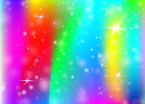 Hologrammhintergrund Mit Regenbogennetz Buntes Universum Banner Prinzessinnenfarben Fantasy Gradienten Kulisse — Stockvektor