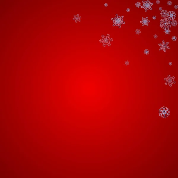 Marco Navidad Con Copos Nieve Sobre Fondo Rojo Colores Santa — Vector de stock