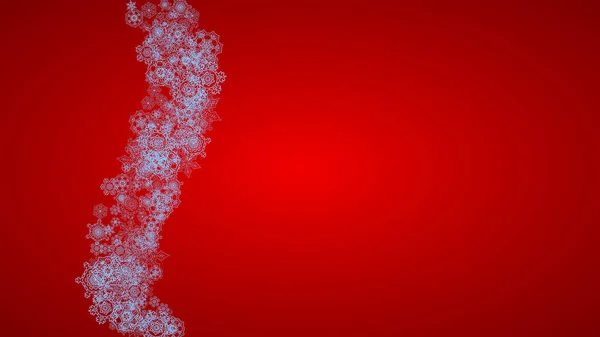 Bingkai Natal Dengan Kepingan Salju Latar Belakang Merah Warna Santa - Stok Vektor