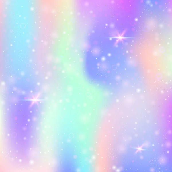 Feenhintergrund Mit Regenbogennetz Girlie Universum Banner Den Farben Der Prinzessin — Stockvektor