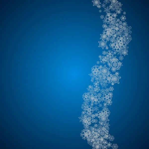 Новорічний Фон Срібними Морозними Сніжинками Снігопадний Фон Стильний Новорічний Фон — стоковий вектор