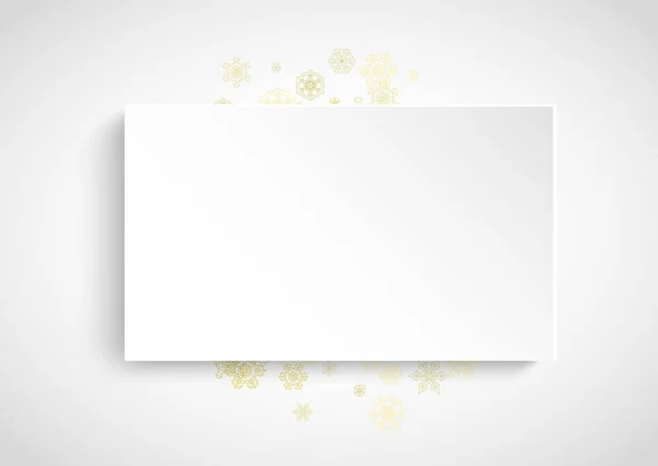 在白色的水平背景上闪烁着雪花框架 圣诞礼物和新年礼物框架 落雪与金光闪闪的雪花派对邀请 — 图库矢量图片