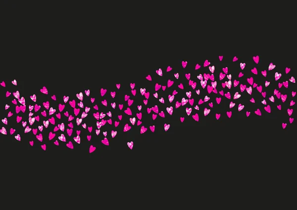 Cadre Coeur Pour Saint Valentin Avec Paillettes Roses Février Confiseries — Image vectorielle