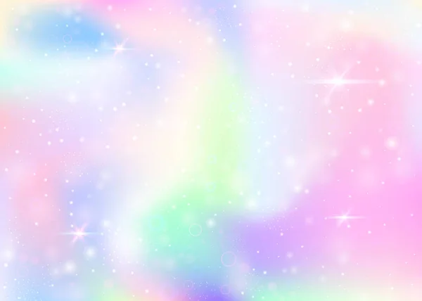 Sfondo Magico Con Rete Arcobaleno Striscione Universo Ragazza Colori Principessa — Vettoriale Stock