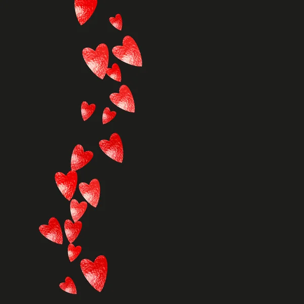 Pembe Parıltılı Kalp Çerçevesi Sevgililer Günü Vektör Konfetisi Yapımı Doku — Stok Vektör