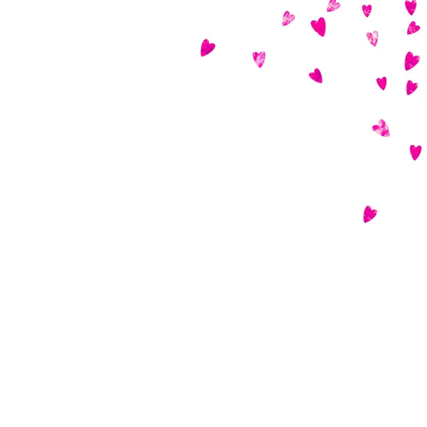 Muttertagshintergrund Mit Rosa Glitzerkonfetti Vereinzeltes Herzsymbol Rosa Farbe Postkarte Zum — Stockvektor
