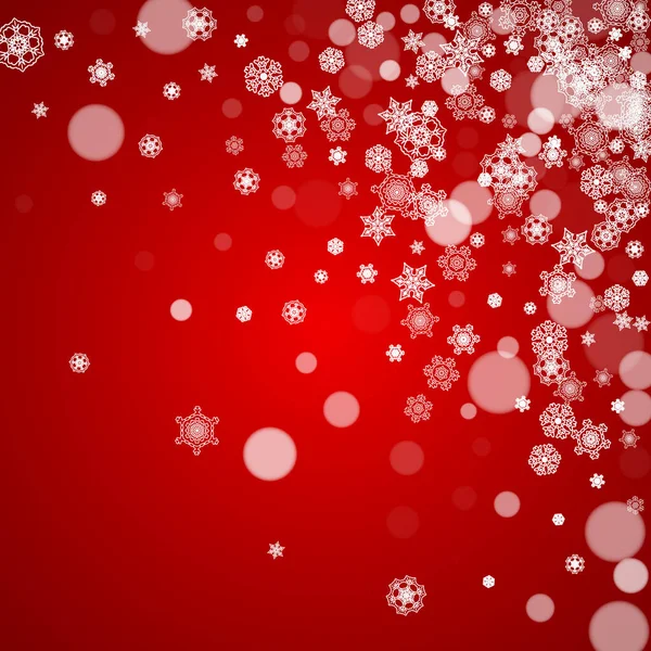 Різдвяна Рама Падінням Снігу Червоному Тлі Санта Клаус Колір Веселого — стоковий вектор