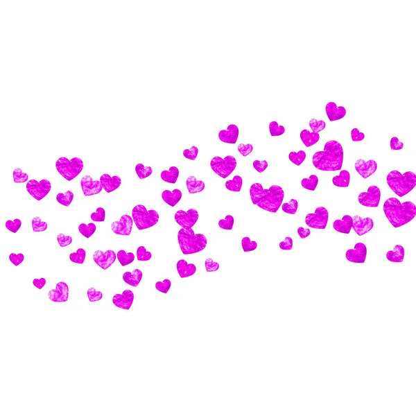 Moederdag Achtergrond Met Roze Glitter Confetti Geïsoleerd Hartsymbool Rozenkleur Briefkaart — Stockvector
