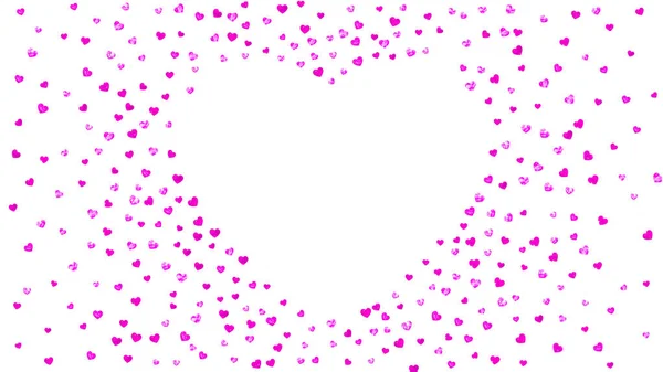 Сердечный Каркас Дню Святого Валентина Розовым Блеском Февраля День Векторные — стоковый вектор