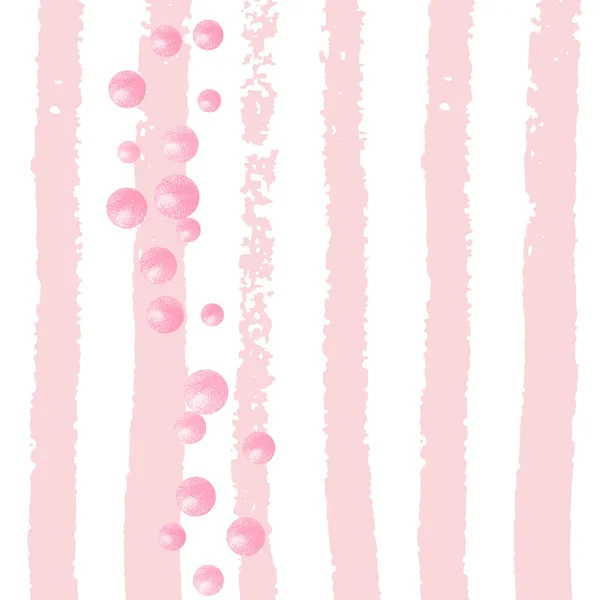 Confeti Purpurina Rosa Con Puntos Rayas Blancas Lentejuelas Caída Aleatoria — Archivo Imágenes Vectoriales