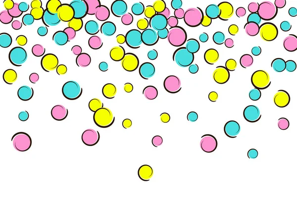 Fondo Arte Pop Con Confeti Lunares Cómicos Grandes Manchas Colores — Vector de stock
