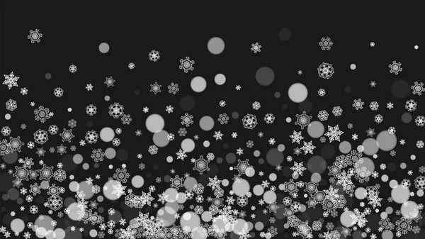 Nouvel Fond Avec Des Flocons Neige Givré Blanc Fond Horizontal — Image vectorielle