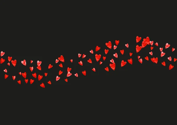 Brauthintergrund Mit Rosa Glitzerherzen Valentinstag Vektorkonfetti Handgezeichnete Textur Love Thema — Stockvektor