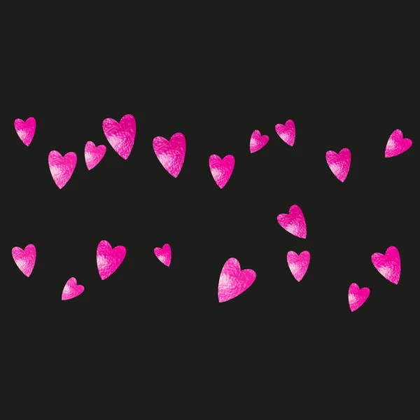 Valentine Background Pink Glitter Hearts February 14Th Day Vector Confetti — Stock Vector