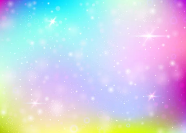 Sfondo Olografico Con Rete Arcobaleno Striscione Universo Ragazza Colori Principessa — Vettoriale Stock