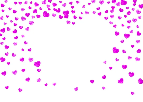Сердечный Каркас Дню Святого Валентина Розовым Блеском Февраля День Векторные — стоковый вектор