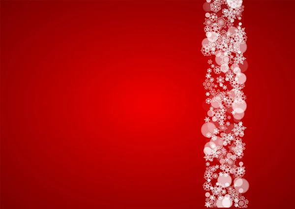 Nieve Navidad Sobre Fondo Rojo Colores Santa Claus Marco Horizontal — Vector de stock